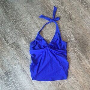 Athleta Blue Sleeveless halter swim top purple blue size 36 d / dd swim suit